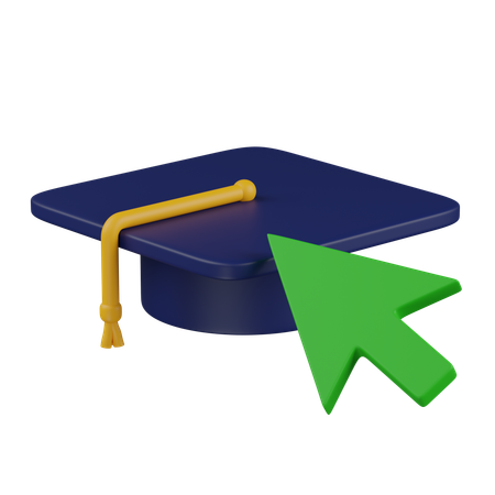 Sombrero de graduación haga clic  3D Icon