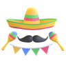 3d mexican party illustration