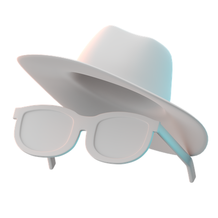 Sombrero para el sol Gafas de sol  3D Icon