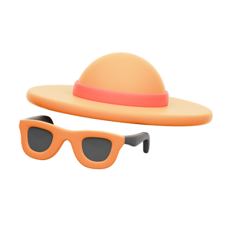 Sombrero y gafas  3D Icon