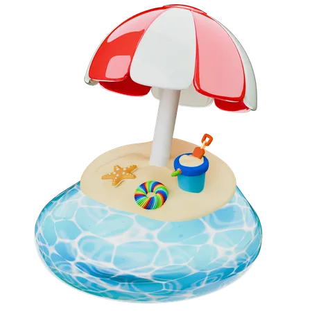 Sombrilla de playa  3D Icon