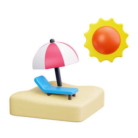 Sombrilla de playa  3D Icon