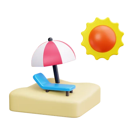 Sombrilla de playa  3D Icon