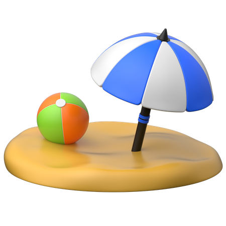 Sombrilla de playa  3D Icon
