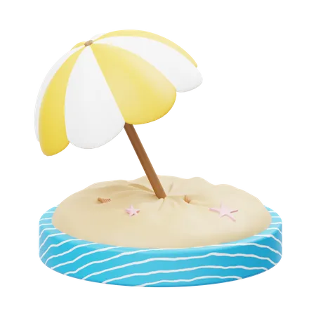 Sombrilla de playa  3D Icon