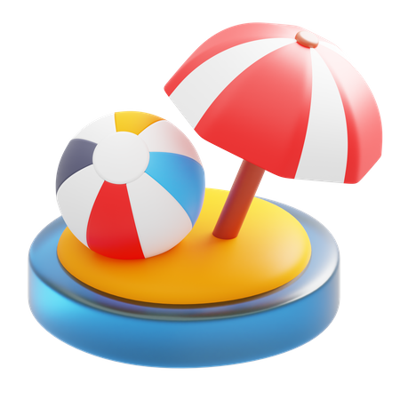 Sombrilla de playa  3D Icon