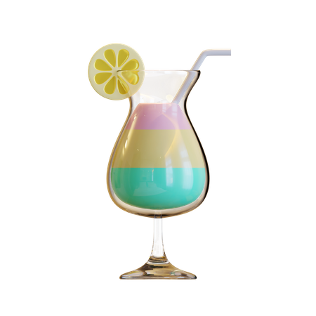 Sommercocktail  3D Illustration