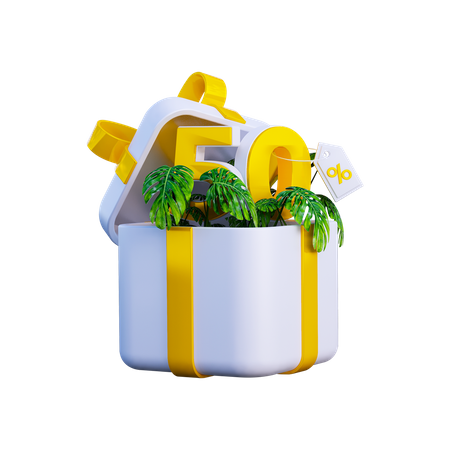 Sommer Geschenkbox  3D Illustration