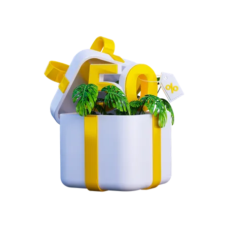 Sommer Geschenkbox  3D Illustration