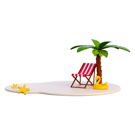 Sommerpodest  3D Illustration