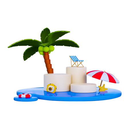 Sommerpodest  3D Illustration