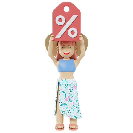 Sommer-Shopping-Sale  3D Illustration