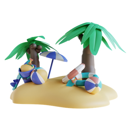 Sommer Camp  3D Illustration