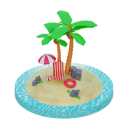 Sommerferien  3D Illustration