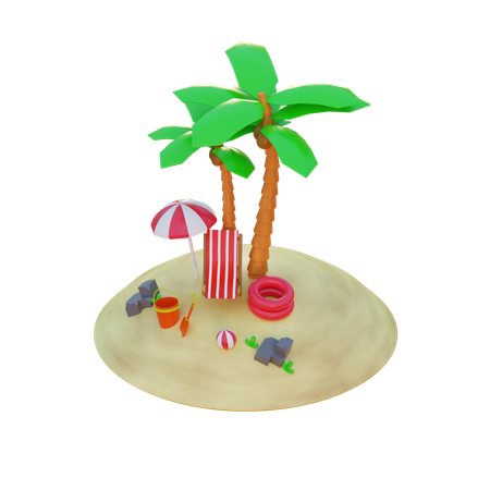 Sommerferien  3D Illustration