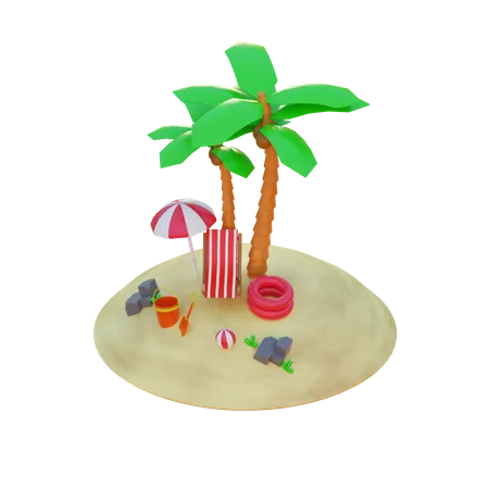 Sommerferien  3D Illustration