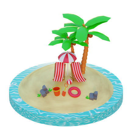 Sommerurlaub  3D Illustration