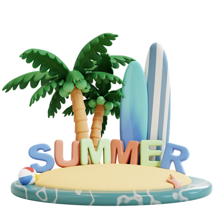 Sommerinsel  3D Illustration