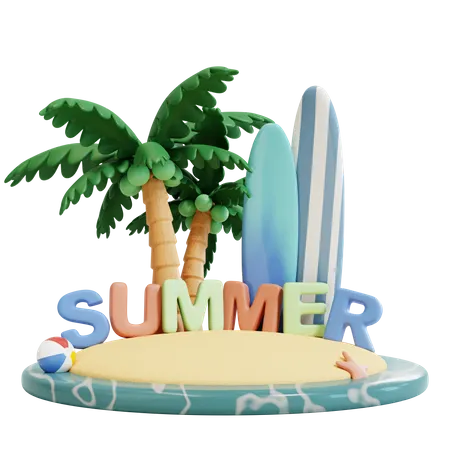 Sommerinsel  3D Illustration