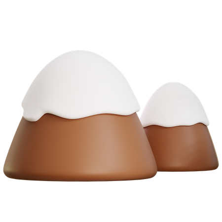 Sommet de la montagne enneigée  3D Icon