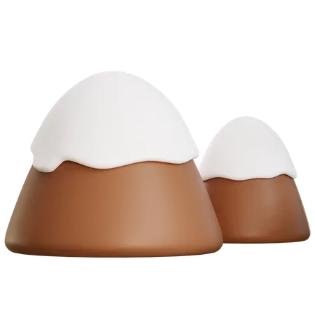 Sommet de la montagne enneigée  3D Icon