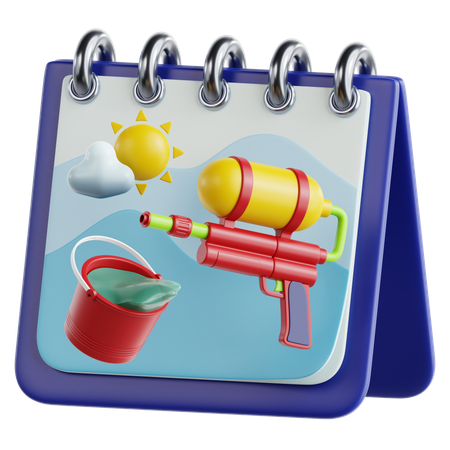 Songkran Calendar  3D Icon