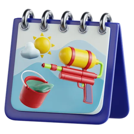 Songkran Calendar  3D Icon