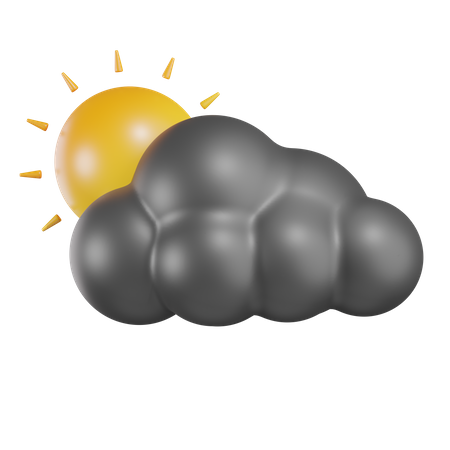 Sonne bewölkt ohne Regen  3D Icon