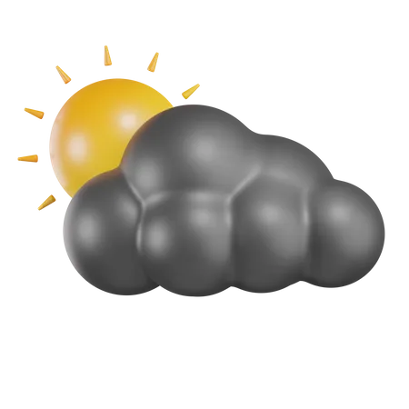 Sonne bewölkt ohne Regen  3D Icon