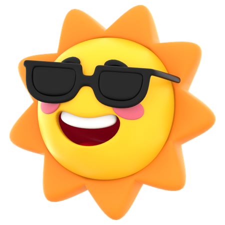 Sonne-Charakter-Emoji  3D Icon