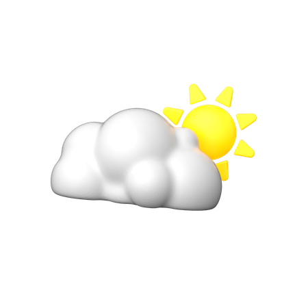 Sonne hinter Wolken  3D Icon