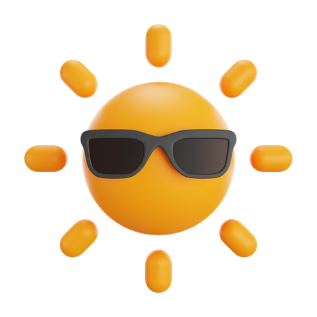 Sonne mit Brille  3D Icon