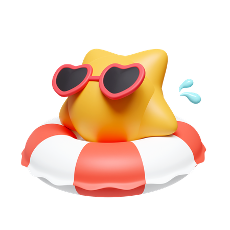 Sonne mit Schwimmring  3D Icon