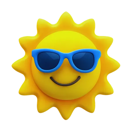 Sonne mit Sonnenbrille  3D Icon