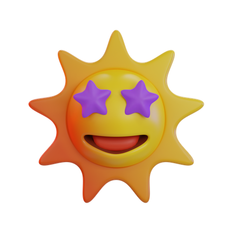 Sonne Stern Auge Emoji  3D Icon
