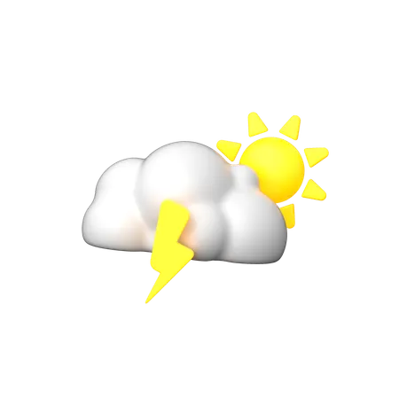 Sonne wolke blitz  3D Icon