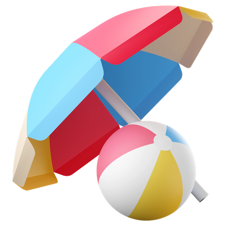 Sonnenschirm mit Wasserball  3D Icon