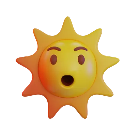 Sonne schockiert Emoji  3D Icon
