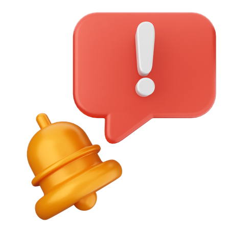 Sonnette de notification de danger  3D Icon