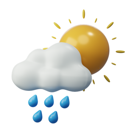 Sonnig Nieselregen  3D Icon