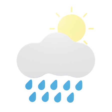 Sonnig Nieselregen  3D Icon