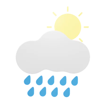 Sonnig Nieselregen  3D Icon