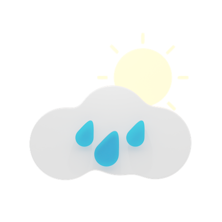 Sonnig Nieselregen  3D Icon