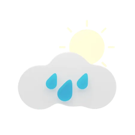 Sonnig Nieselregen  3D Icon