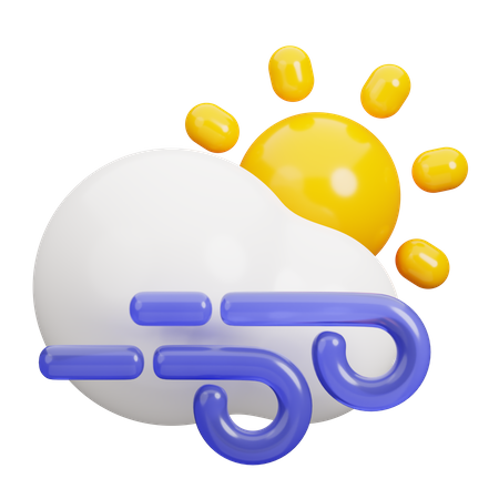 Sonnig und windig  3D Icon