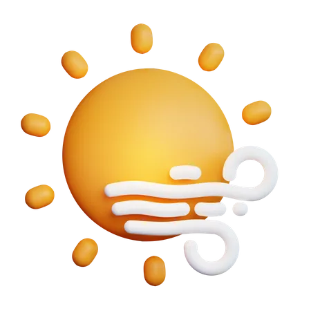 Sonnig windig  3D Icon