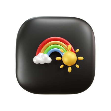 Sonniges Regenbogenwetter  3D Icon