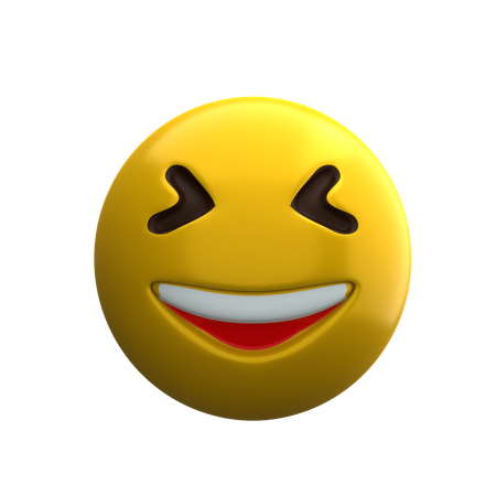 Cara sonriente entrecerrando los ojos  3D Icon