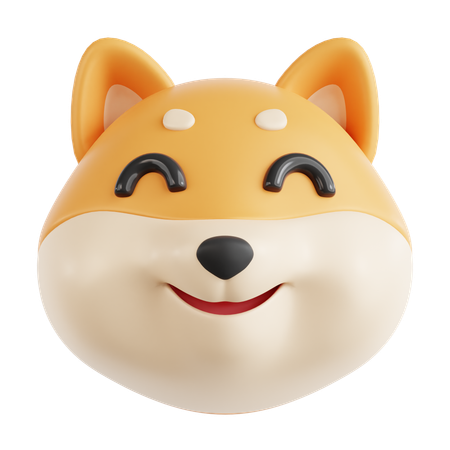 Shiba inu sonriente  3D Icon