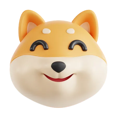 Shiba inu sonriente  3D Icon